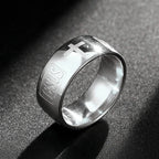 English Titanium Steel Christian Cross Bible Ring for Men and Women Personalized Ring Customize Ring Engraved Ring