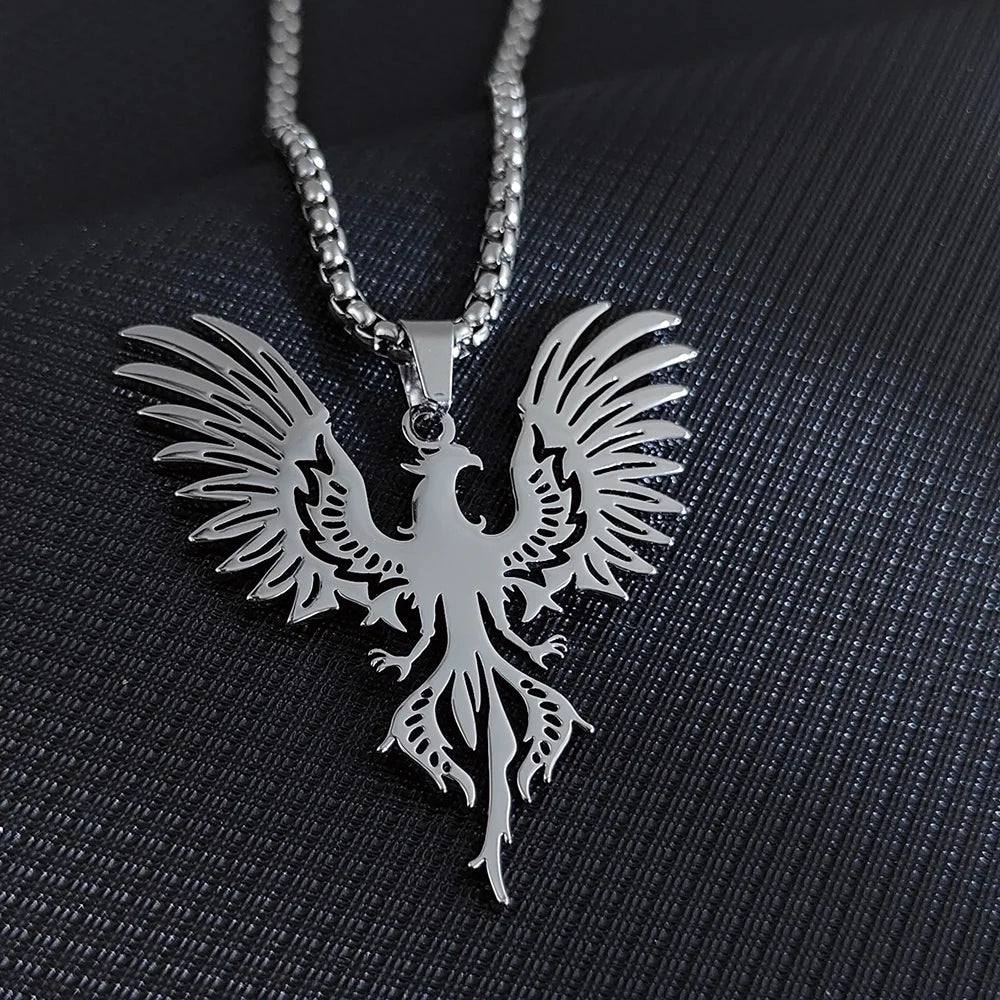 Cheap electroplated stainless steel phoenix pendant necklace, Thanksgiving, Christmas, and New Year gifts