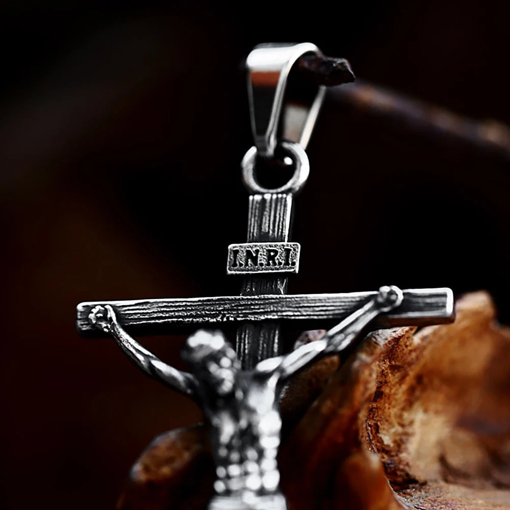 Jesus Cross Pendant — Stainless Steel