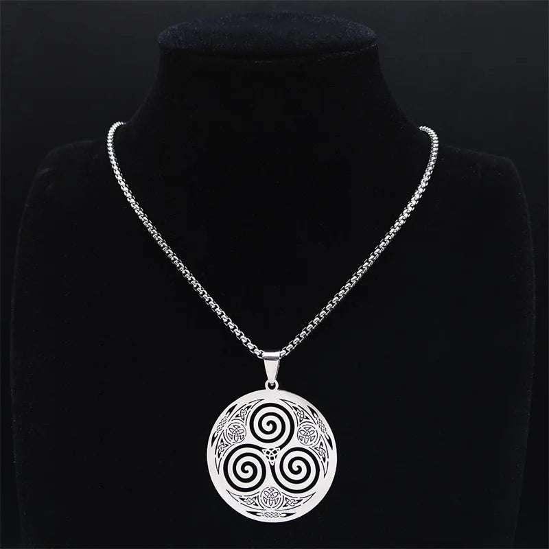 Viking Celtic Stainless Steel Pendant Necklace
