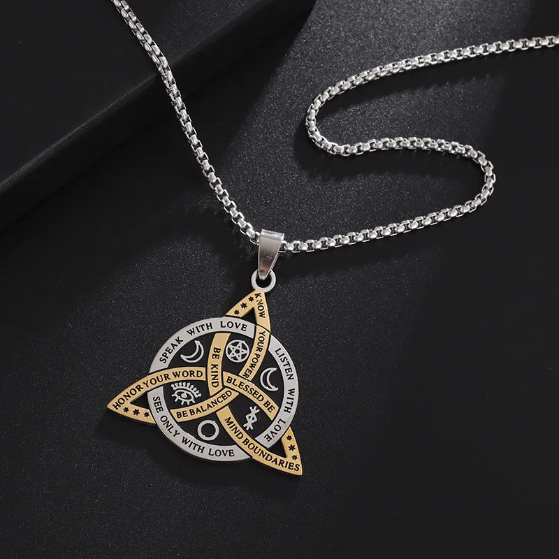 Stainless Steel Viking Celtic Knot Pendant Necklace