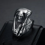 Hip hop Death Skull Biker Ring Stainless Steel Jewelry High Quality Grim Reaper Skull Motor Biker Ring Mens Ring