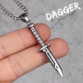 Knife Mens Long Necklaces Pendants Chain Punk Hip Hop Cool for Boy Male Stainless Steel Jewelry Creativity Gift Wholesale