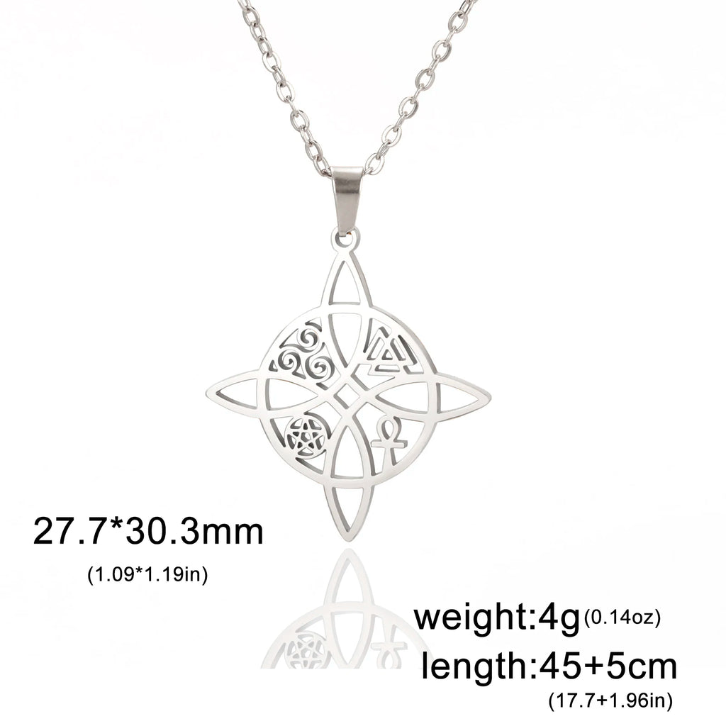 Witch Knot Ankh Cross Pendant — Stainless Steel