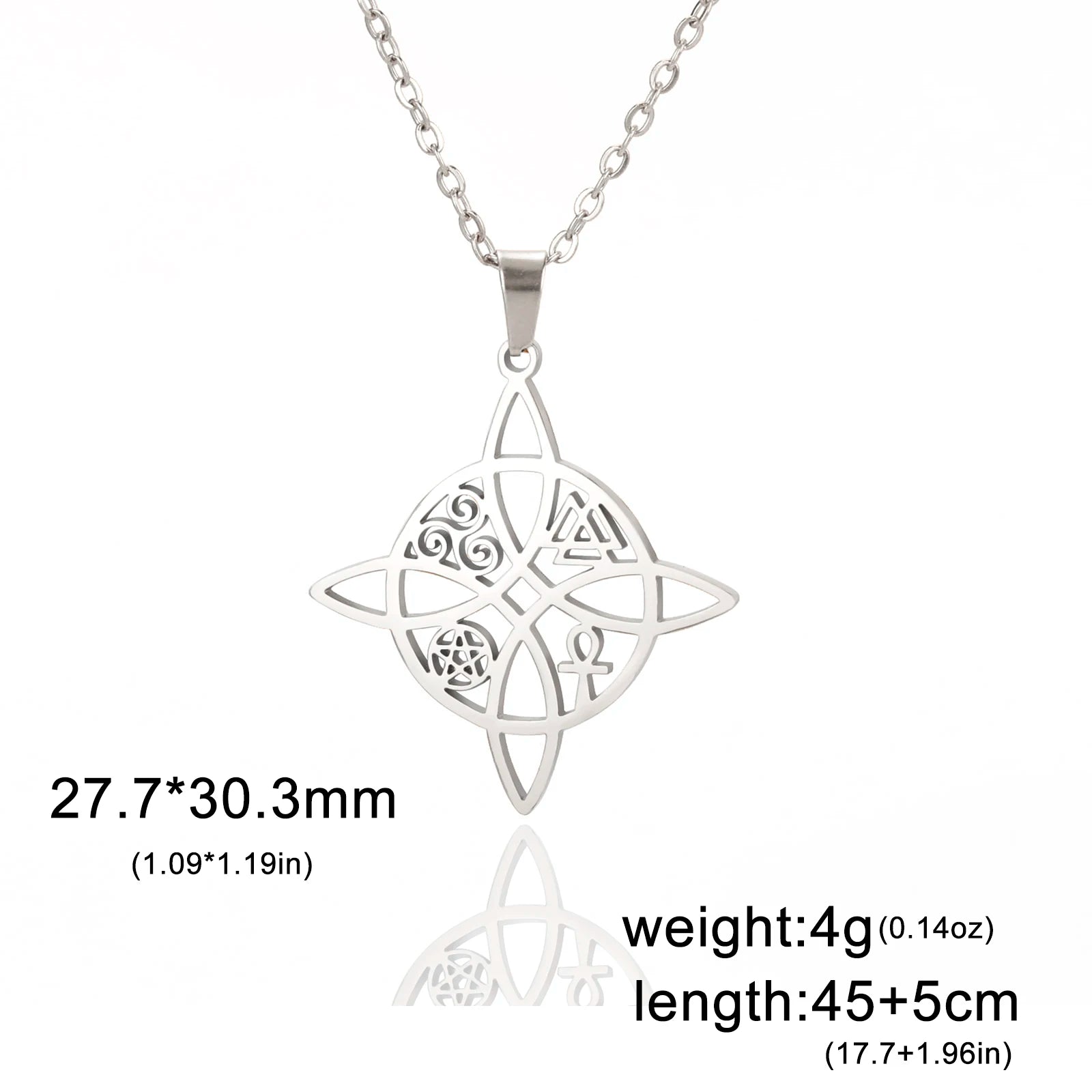 Witch Knot Ankh Cross Pendant — Stainless Steel