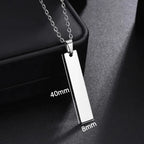 Letdiffery Custom Engraved Eyes Necklaces for Women Men Stainless Sreel Laser Carve Photo Names Square Pendant Jewelry