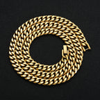 Width 8MM 316L Titanium Steel Golden Black Cuban Chain Necklace for Men Fashion Hip Hop Party Accessories Boyfriend Gift