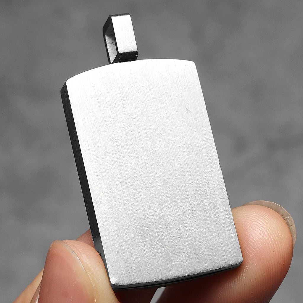 Arrow Tag Pendant Necklace — Stainless Steel