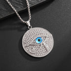 Shining Iced Out Ancient Egyptian God Eye of Horus Cross Pendant Necklace for Men and Women Hip Hop Trendy Amulet