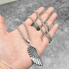 Angel Wings Steel Pendant American Simplicity