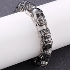 Gothic Stainless Steel Motorcycle Chain Bracelet for Man Casting Men's Bracelets of Skull Heads Skeleton Jewelry