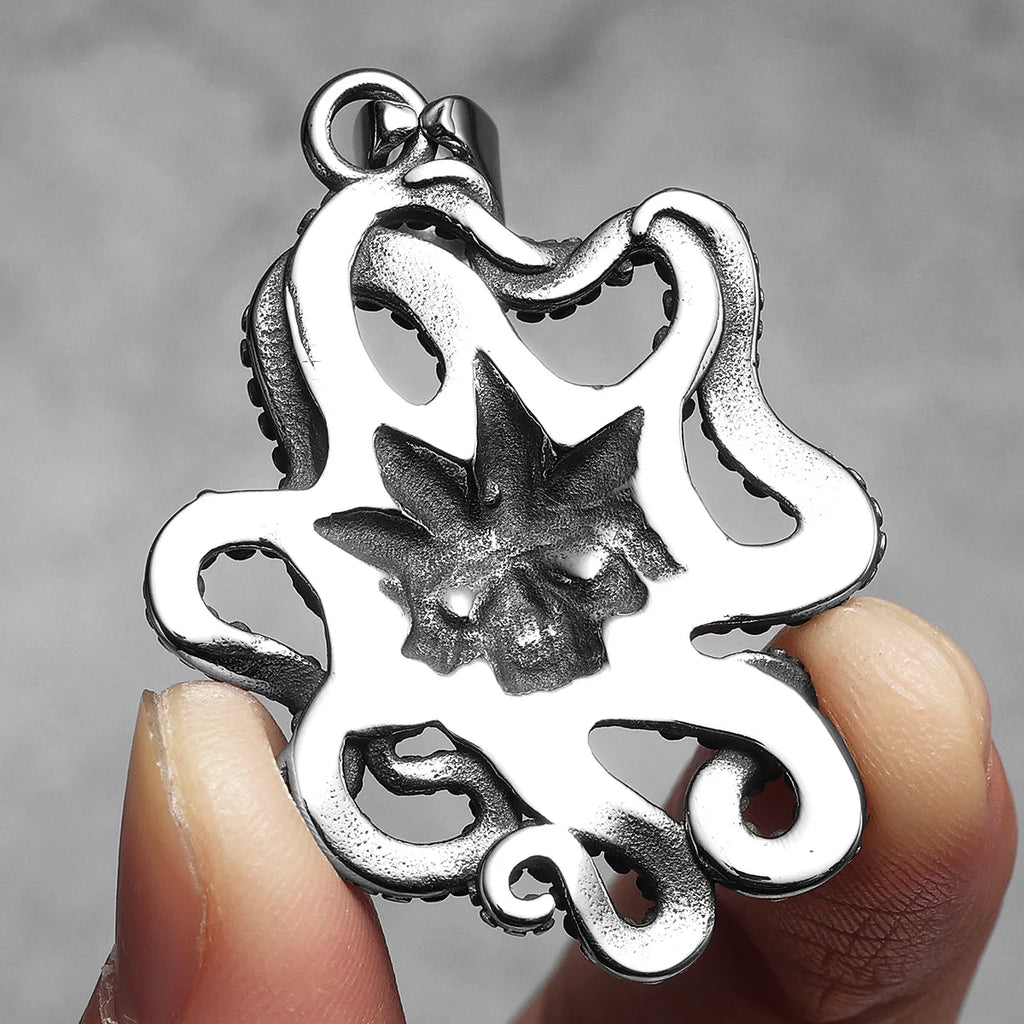 Skull Octopus Tentacles Men Necklace With Pendant Stainless Steel Jewelry for Male Women Punk Hip Hop Accessories Gift Wholesale