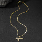 24K Gold Hip Hop Pendant Necklace