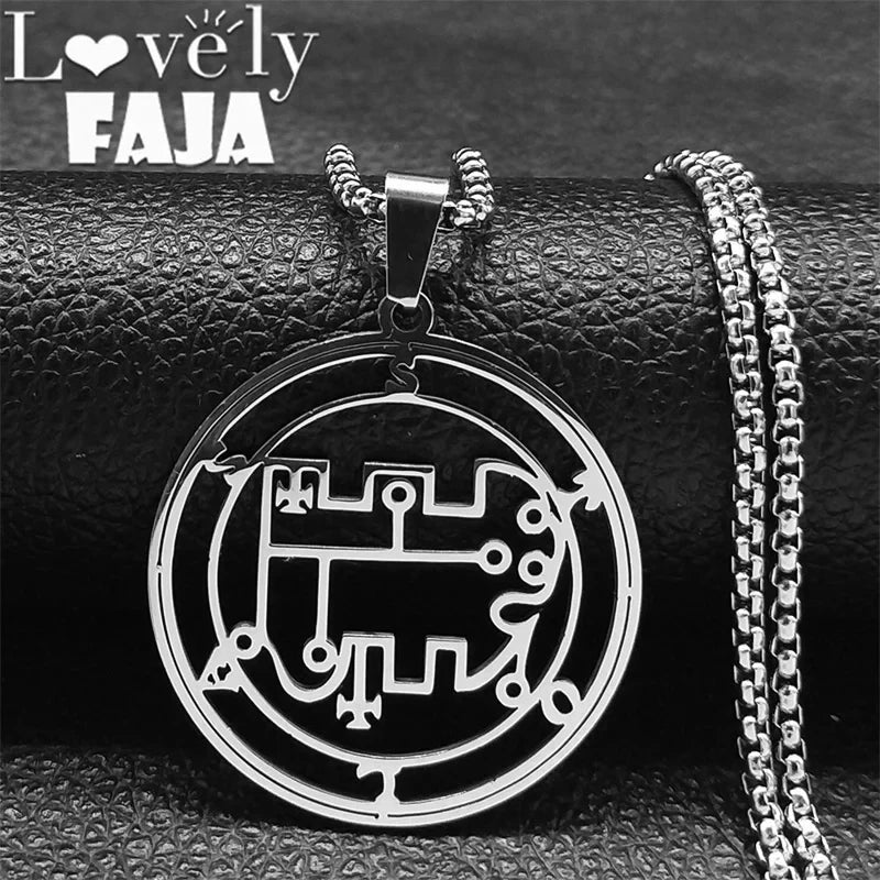 Baphomet Silver Pendant Necklace — Stainless Steel