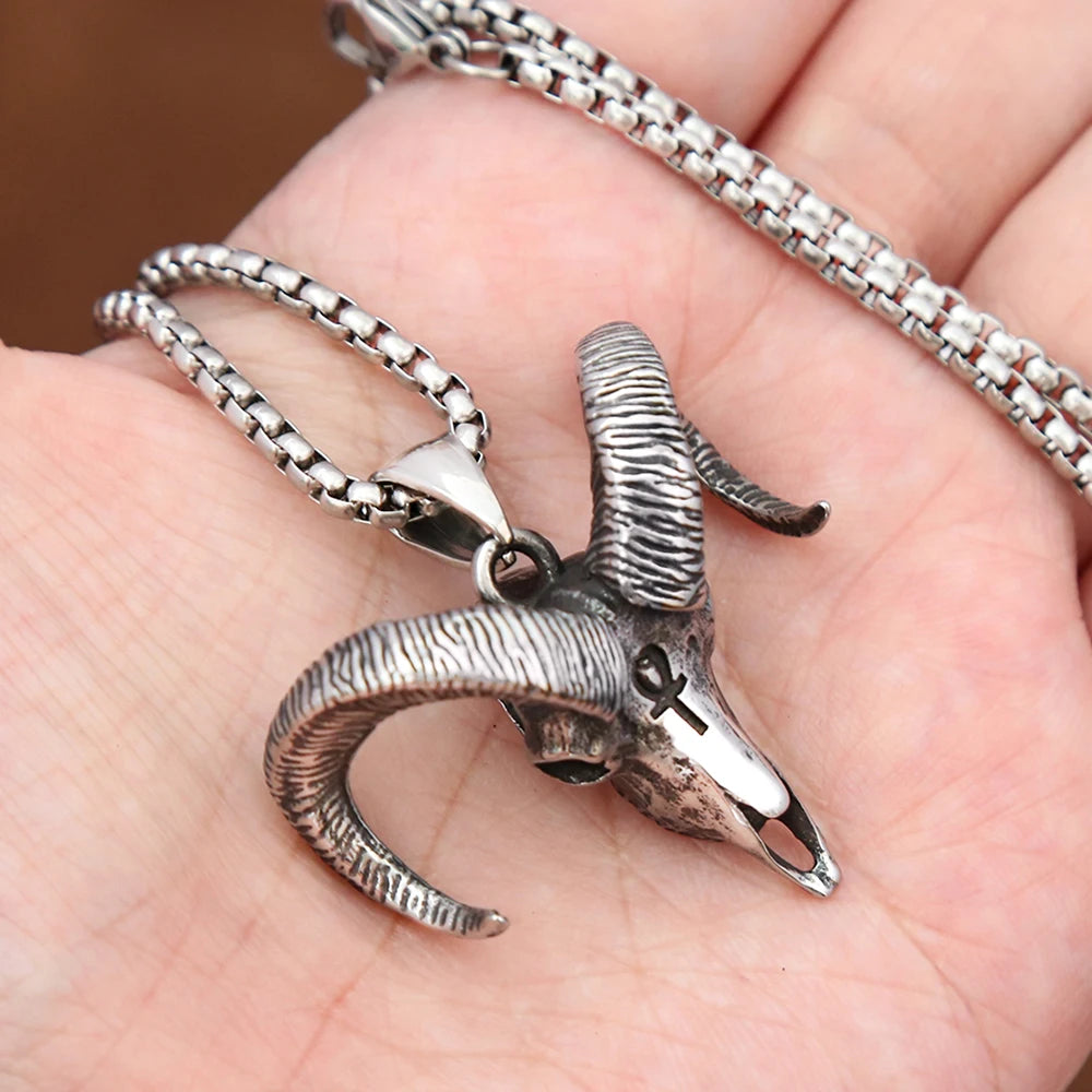 Ankh Cross Stainless Steel Pendant Necklace