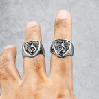 Dragon Shield Ring 316L Stainless Steel Men Rings Rock Punk Norse Myth for Biker Male Boyfriend Jewelry Best Creative