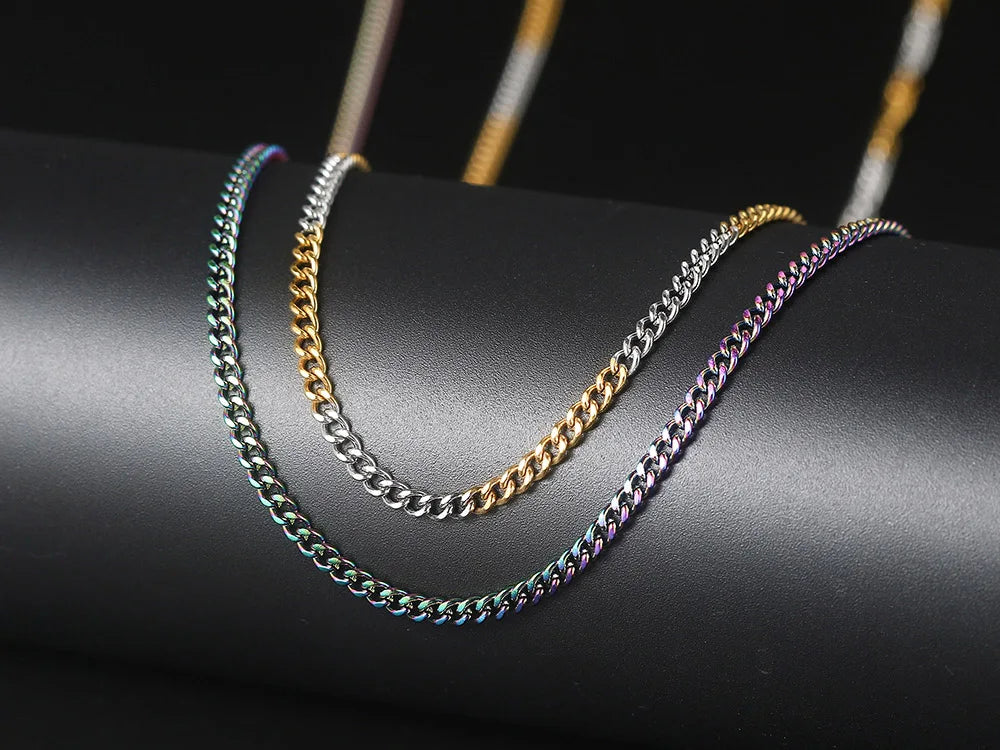 Stainless Steel Cuban Chain Necklace 3MM