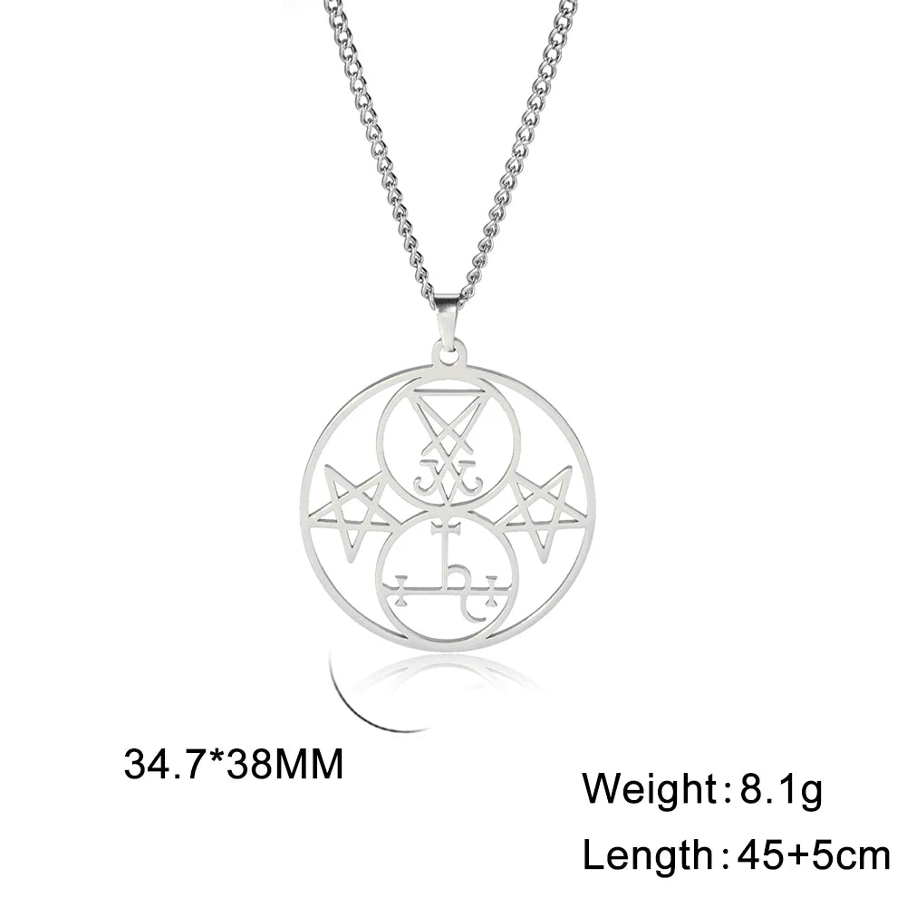 Sigil of Lucifer Lilith Seal Pendant Necklace — Stainless Steel