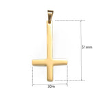 Dropshipping Cross Pendant Necklaces For Men Black Gold Color Silver Color Stainless Steel Charm Chain Male Hip Hop Jewelry KP52