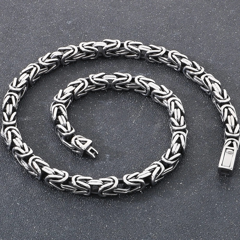 60/63CM Length Chain Necklace for Man Solid 10/13MM Width Stainless Steel Link Chains On Neck Jewelry Mens Necklaces