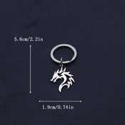 Gothic Flame Dragon Head Pendant Keychains for Men Women Stainless Steel Gold/Silver Color Keyrings Accessories Punk Jewelry