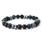 Stone Bead Strand Bracelet for Men — Blue, Black & Brown Options