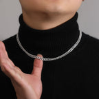 Uwin S925 Moissanite 6mm Cuban Chain Miami Sterling Silver Necklace for Women Bracelets Diamond Tester High Quality