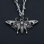 Gothic Death Moth Pendant Necklace
