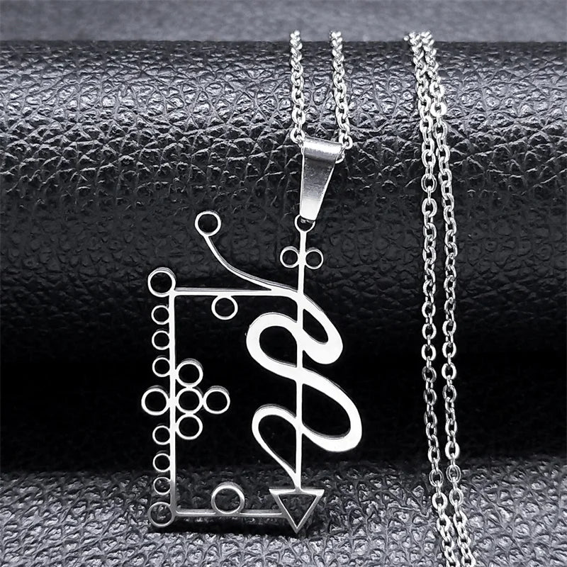Paimon Sigil Silver Pendant Necklace — Stainless Steel
