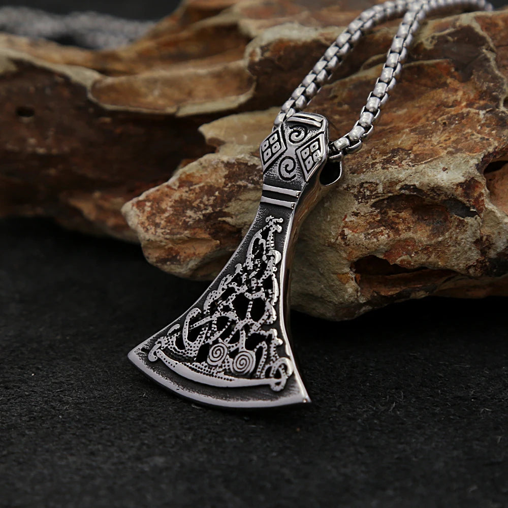 Viking Thor Axe Pendant — Stainless Steel