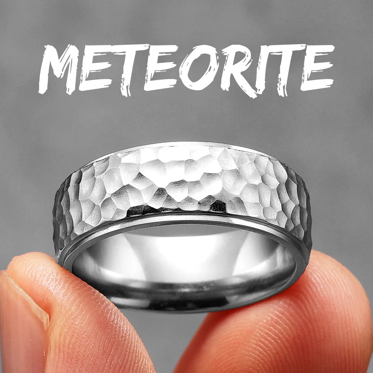 Meteorite Fidget Spinner Ring — Stainless Steel