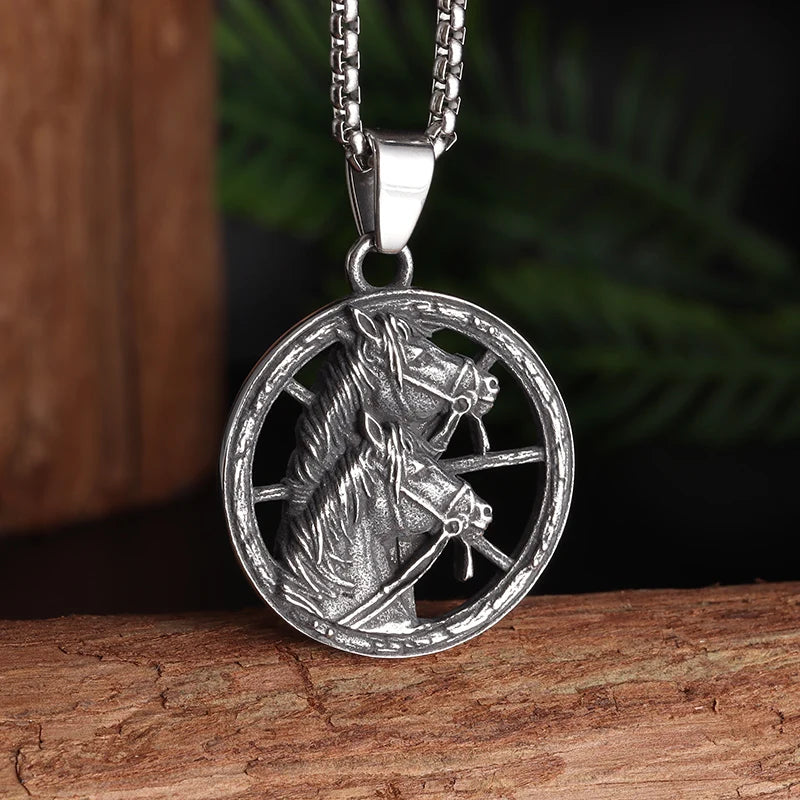 Retro Skull Cross Pendant Necklace — Stainless Steel