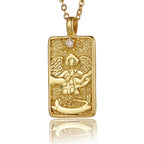 22 Style Classic Tarot Card Pendant Necklace Double Sided Zircon Tarot Necklace Major Arcana Empress Sun Star Sign