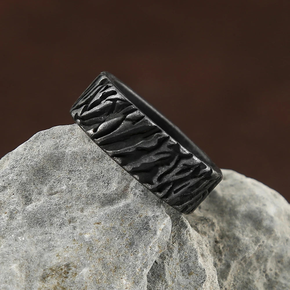 Valknut Black Ring Vintage Viking Triangle Nordic