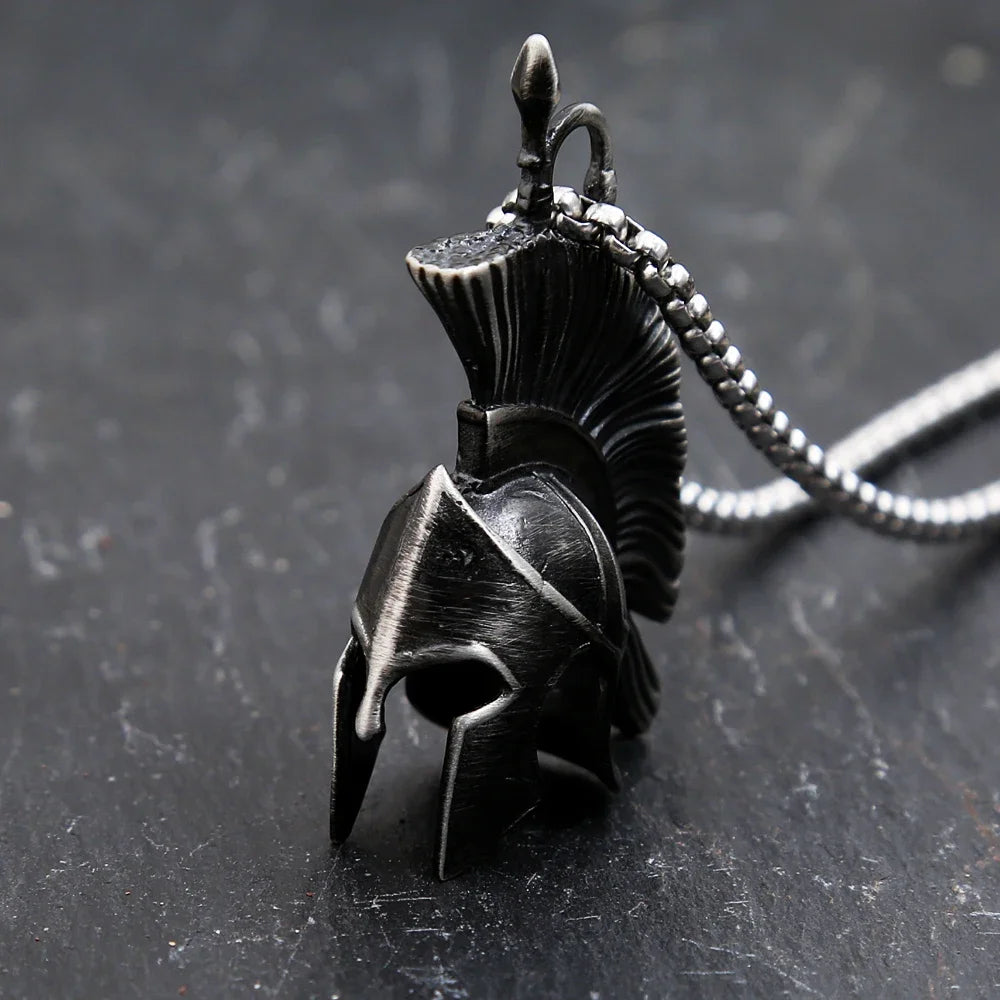 Spartan Warrior Stainless Steel Pendant Necklace