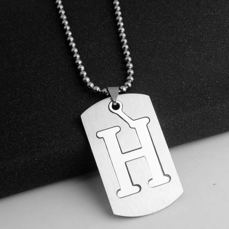 Steel Pendant 316L Initials Letter Name