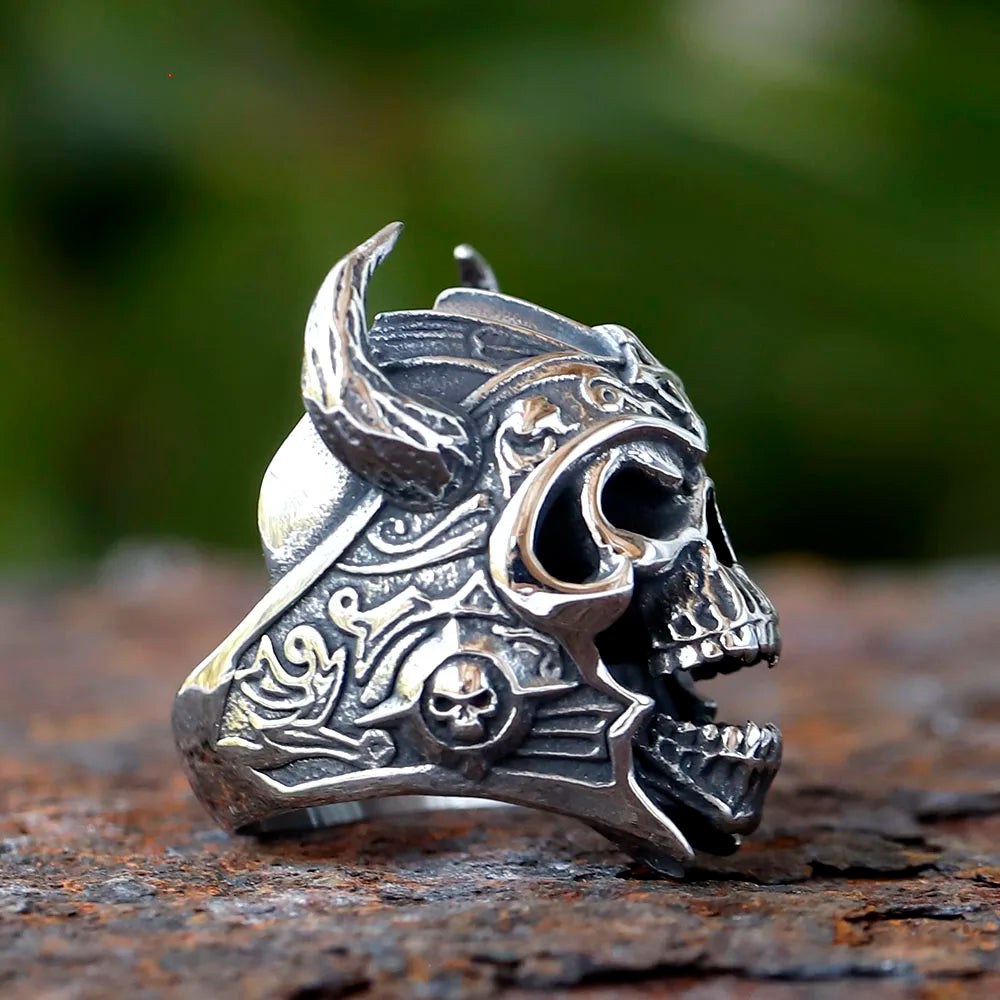 Nordic Viking Skull Ring for Men — 316L Stainless Steel