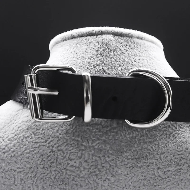 Gothic Cross Leather Choker Necklace — Stainless Steel