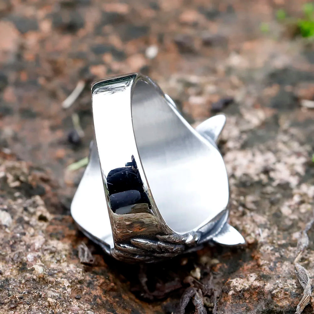 Norse Odin Owl Viking Ring — Stainless Steel