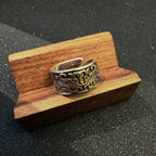 Retro Taotie Chinese Mythology Adjustable Open Ring For Men Punk Gothic Edgy Copper Jewelry Unisex Accessories Gift