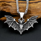 Gothic Bat Steel Pendant Necklace Punk Biker Animal