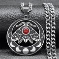Moon Crescent Pendant Necklace — Stainless Steel