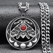 Moon Crescent Pendant Necklace — Stainless Steel