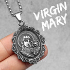 Virgin Mary Pendant Necklace — Stainless Steel