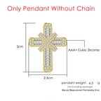 Cross Pendant Rope Box Chain Necklace Iced Out CZ