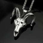 Vintage 316L Stainless Steel Goat Necklace Hanging Men Chain Street Hip Hop Style Gothic Skull Pendant Jewelry Accessories