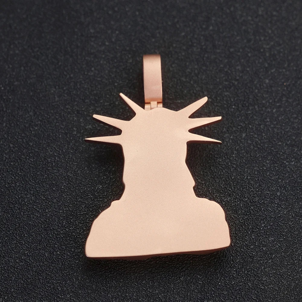Rose Gold Statement Pendant Necklace 45MM