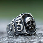 Calvarium Letter Skull Ring — Stainless Steel