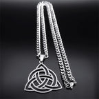 Celtic Knot Trinity Pendant Necklace — Stainless Steel