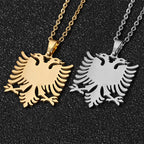 Albania Eagle Pendant Necklace — Two-Tone